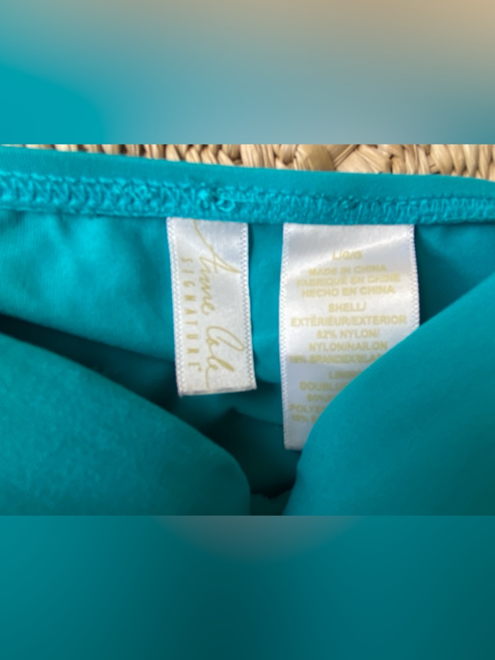 Anne Cole Teal Swim Top with Gold Accent - Picture 3 of 3